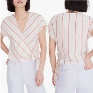 Madewell striped wrap top